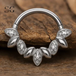 SG4065 ASTM-F136 TITANIUM FELHER Clicker-Jóias de piercing exclusivas