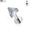 SG4072 - Triangle Zircon Titanium Labret Jewelry - Image 2