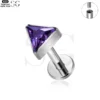 SG4072 - Triangle Zircon Titanium Labret Jewelry - Image 4