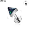 SG4072 - Triangle Zircon Titanium Labret Jewelry - Image 5