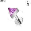 SG4072 - Triangle Zircon Titanium Labret Jewelry - Image 6