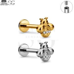 SG4073 - Wholesale Bee Zircon Titanium Labret Piercing