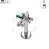 SG4083 - ASTM F136 Titanium Dragonfly Zircon Labret Supply - Image 2