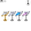 SG4086 - ASTM F136 Titanium Playing Card Zircon Labret