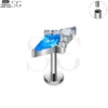 SG4086 - ASTM F136 Titanium Playing Card Zircon Labret - Image 3