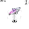 SG4086 - ASTM F136 Titanium Playing Card Zircon Labret - Image 2