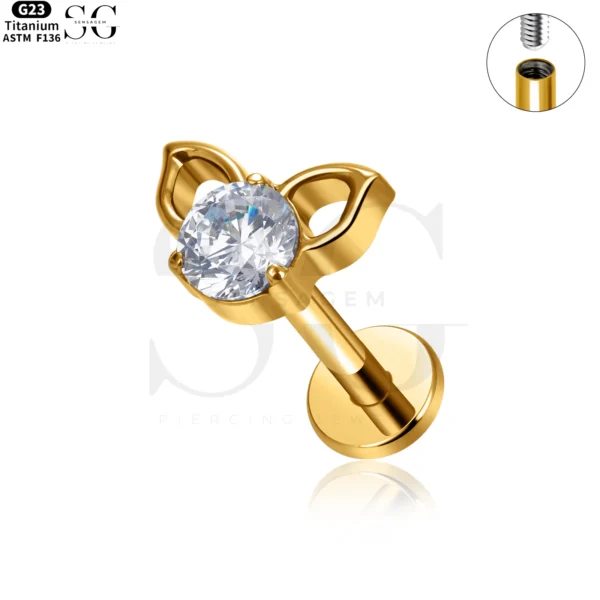 SG4089 - F136 Titanium Cat Head Zircon Labret Supplier - Image 2