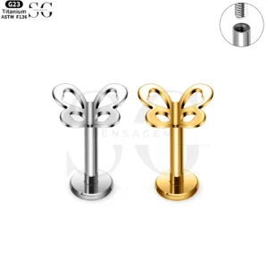 SG4097 - F136 Titanium Plain Butterfly Wing Labret