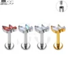 SG4111 - Triple Zircon Design Threaded Labrets with Customizable Colors