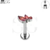 SG4111 - Triple Zircon Design Threaded Labrets with Customizable Colors - Image 2