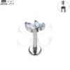 SG4111 - Triple Zircon Design Threaded Labrets with Customizable Colors - Image 3