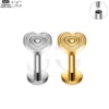 SG4123 - Striped Heart Titanium Labret for Monroe Piercing
