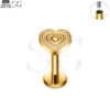 SG4123 - Striped Heart Titanium Labret for Monroe Piercing - Image 2