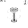 SG4123 - Striped Heart Titanium Labret for Monroe Piercing - Image 3