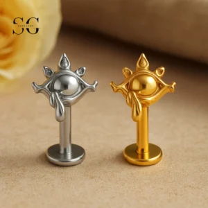 SG4130 - Eye Shape Titanium Labret for Conch Piercing