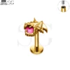 SG4135 - Dinosaur Shape Titanium Labret with Opal Gem - Image 4
