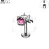 SG4135 - Dinosaur Shape Titanium Labret with Opal Gem - Image 7