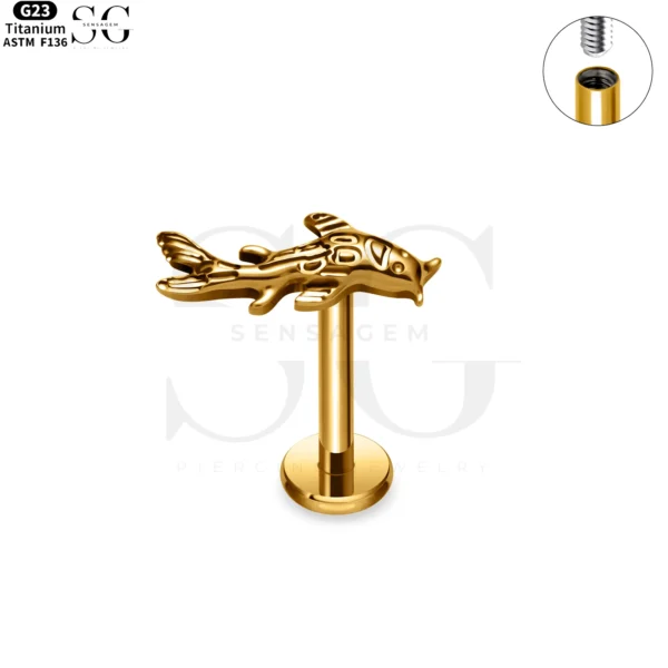 SG4141 - Titanium Fish Shape Labret for Tragus Piercing - Image 3