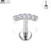 SG4151 - Arc Zircon Threadless Labret for Lip Piercing - Image 5