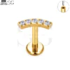 SG4151 - Arc Zircon Threadless Labret for Lip Piercing - Image 4
