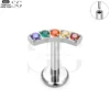 SG4151 - Arc Zircon Threadless Labret for Lip Piercing - Image 3