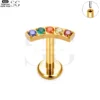 SG4151 - Arc Zircon Threadless Labret for Lip Piercing - Image 2