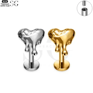 SG4166 - Satanic Heart Shape Titanium Threaded Labret