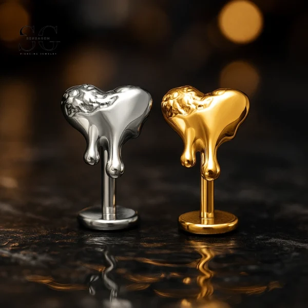 SG4166 - Satanic Heart Shape Titanium Threaded Labret