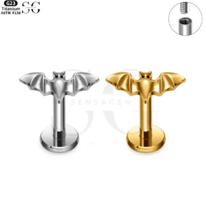 SG4167 - Bat Shape Titanium Threaded Labret for Piercings