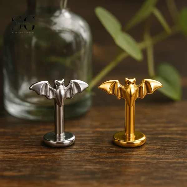 SG4167 - Bat Shape Titanium Threaded Labret for Piercings