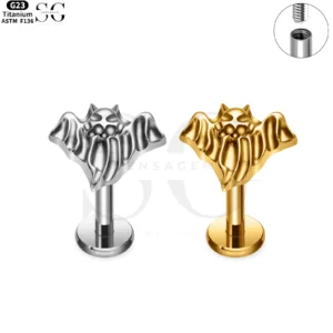 SG4168 - Wizard Shape Titanium Threaded Labret for Piercings