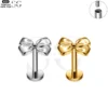 SG4173 - Bow Tie Shape F136 Titanium Threaded Labret for Piercings