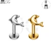 SG4175 - Dolphin Shaped F136 Titanium Threaded Labret for Piercings