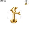 SG4175 - Dolphin Shaped F136 Titanium Threaded Labret for Piercings - Image 3