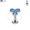 SG4177 - Bowtie Shaped Zircon F136 Titanium Threaded Labret - Image 2