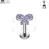 SG4177 - Bowtie Shaped Zircon F136 Titanium Threaded Labret - Image 3