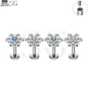 SG4178 - Snowflake Shaped Zircon F136 Titanium Threaded Labret