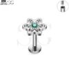 SG4178 - Snowflake Shaped Zircon F136 Titanium Threaded Labret - Image 4
