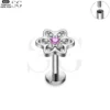 SG4178 - Snowflake Shaped Zircon F136 Titanium Threaded Labret - Image 3