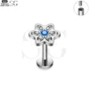 SG4178 - Snowflake Shaped Zircon F136 Titanium Threaded Labret - Image 2