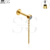 SG4179 - Cylinder Pendant F136 Titanium Threaded Labret - Image 2