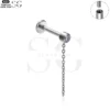 SG4179 - Cylinder Pendant F136 Titanium Threaded Labret - Image 3