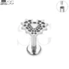 SG4182 - F136 Titanium Threaded Labret with Heart Design - Image 3