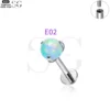 SG4187 - F136 Titanium Threaded Labret with Opal or Zircon Gem - Image 16
