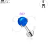 SG4187 - F136 Titanium Threaded Labret with Opal or Zircon Gem - Image 13