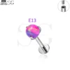 SG4187 - F136 Titanium Threaded Labret with Opal or Zircon Gem - Image 11