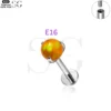 SG4187 - F136 Titanium Threaded Labret with Opal or Zircon Gem - Image 10