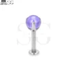 SG4187 - F136 Titanium Threaded Labret with Opal or Zircon Gem - Image 9
