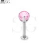 SG4187 - F136 Titanium Threaded Labret with Opal or Zircon Gem - Image 8