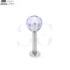 SG4187 - F136 Titanium Threaded Labret with Opal or Zircon Gem - Image 5